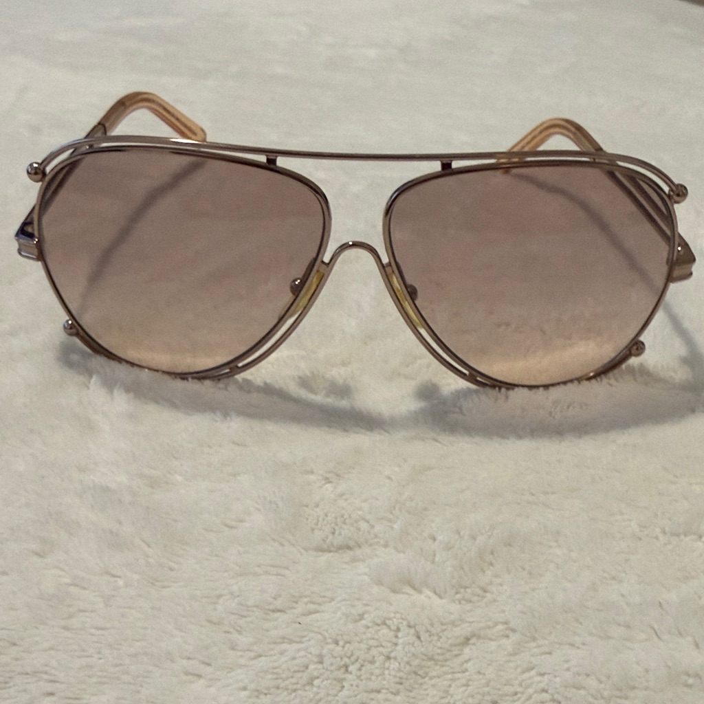 Chloe Aviator Sunglasses With Rose-Tinted Gradient Lenses